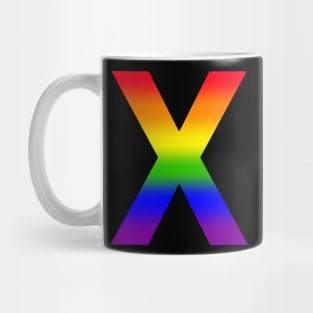 Rainbow Letter X Mug
